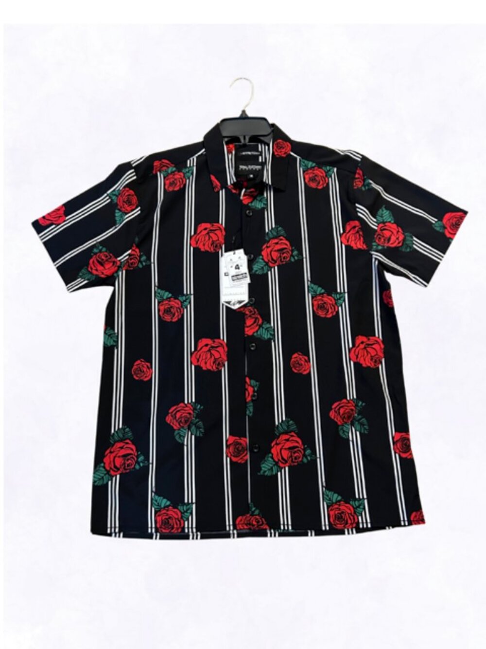 Rose Button Down Men's Shirt NWT
